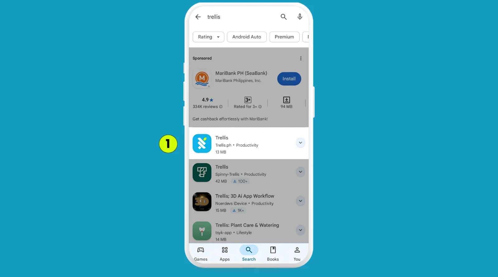 How do I install the Trellis app from Google Play?