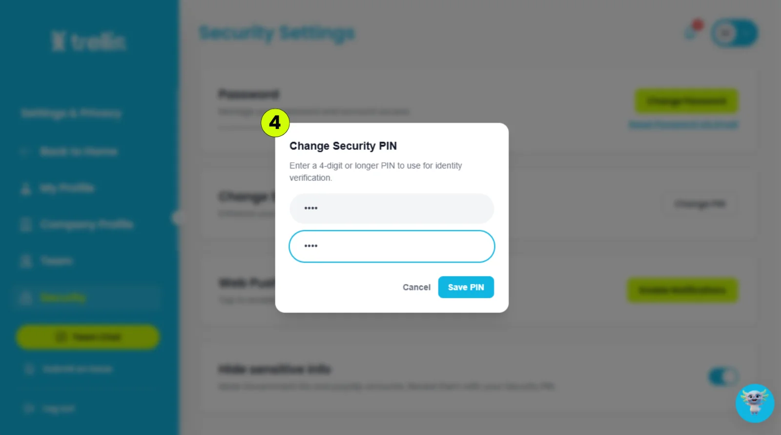 How to set your security PIN