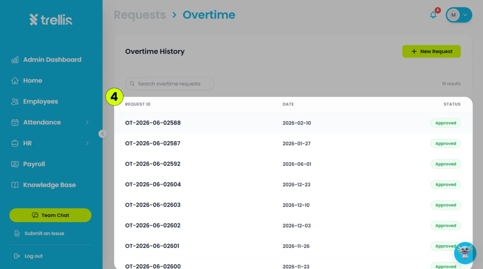 Where can I view my overtime history?