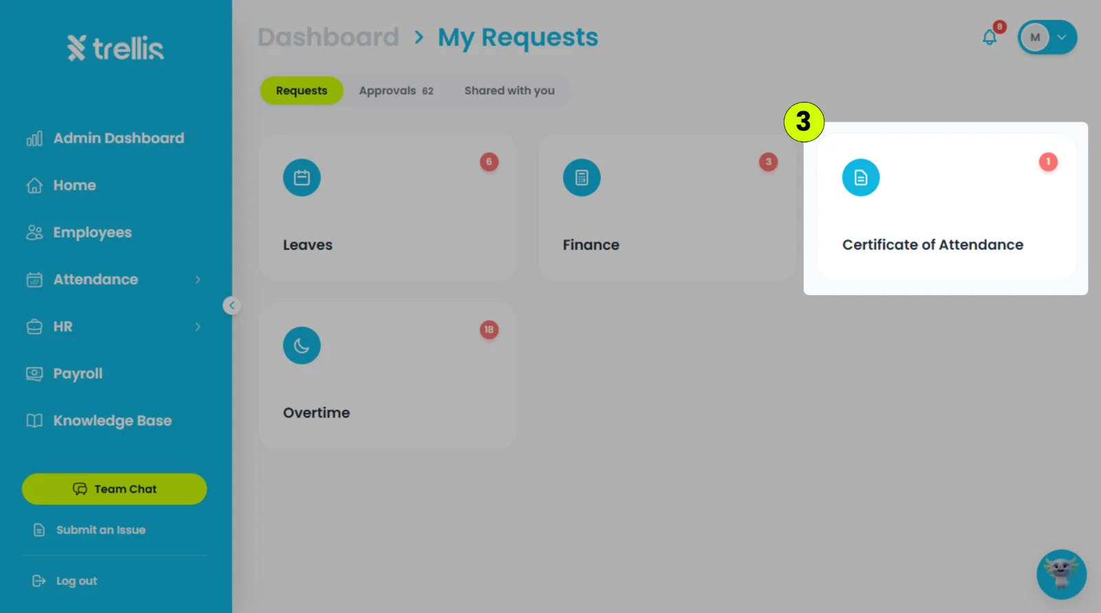 Where can I view the details of my Certificate of Attendance (COA) request?