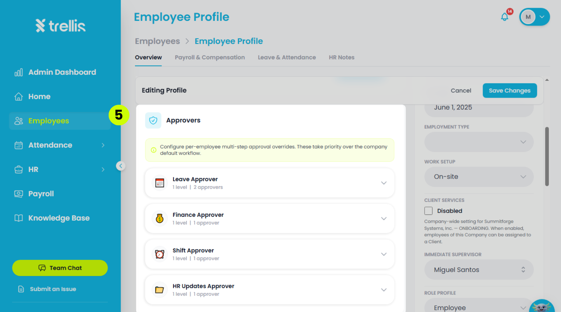 Where Can I Assign Default Approvers?