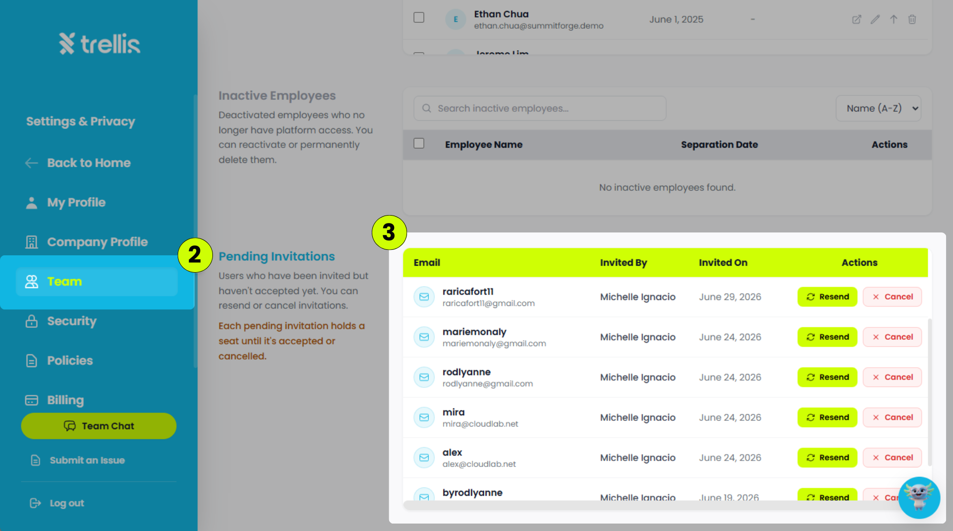 Can I Resend an Invitation to an Employee?
