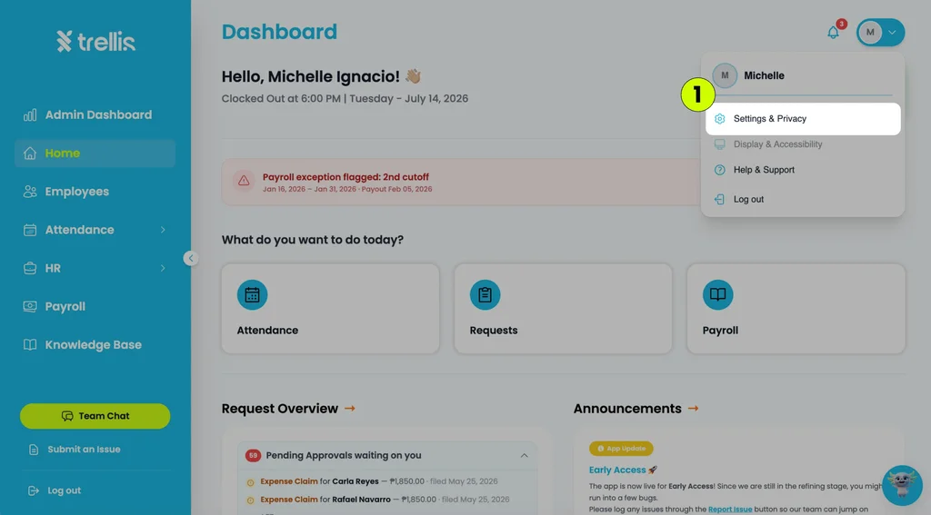 Set Approval Worklow