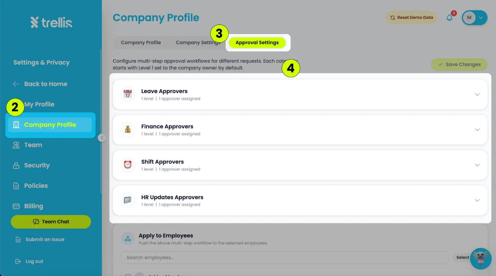 Set Approval Worklow