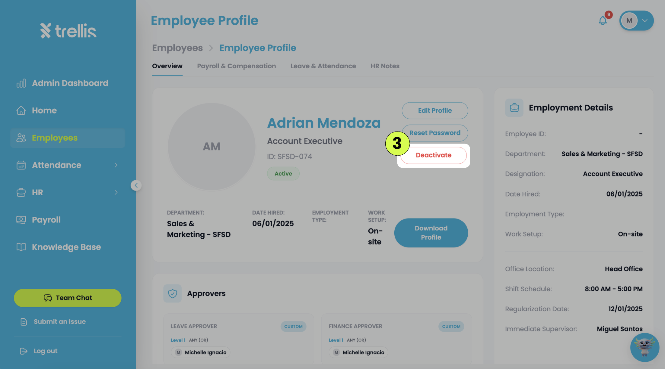 Can I Deactivate an Employee Profile?